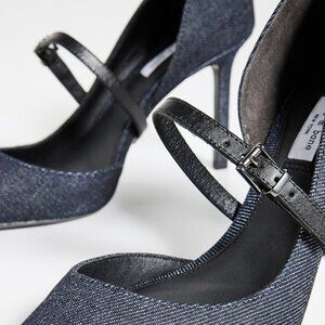 Rag & Bone Denim D'Orsay Heels with Leather Strap